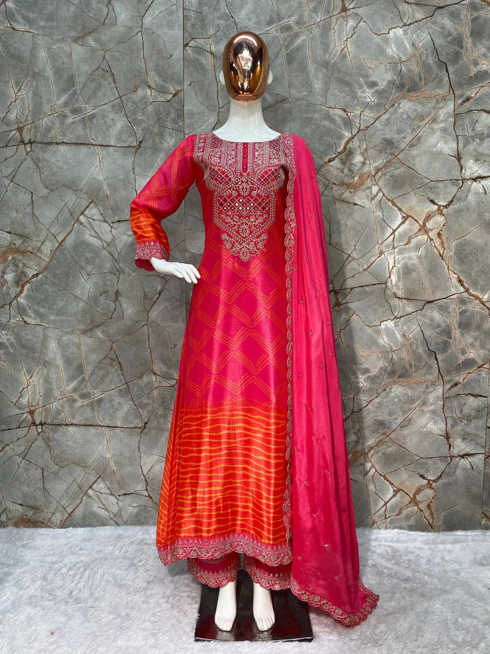 LG 1879 Sequence Mirror Work Kurti With Bottom Dupatta Wholesale Shop In Surat